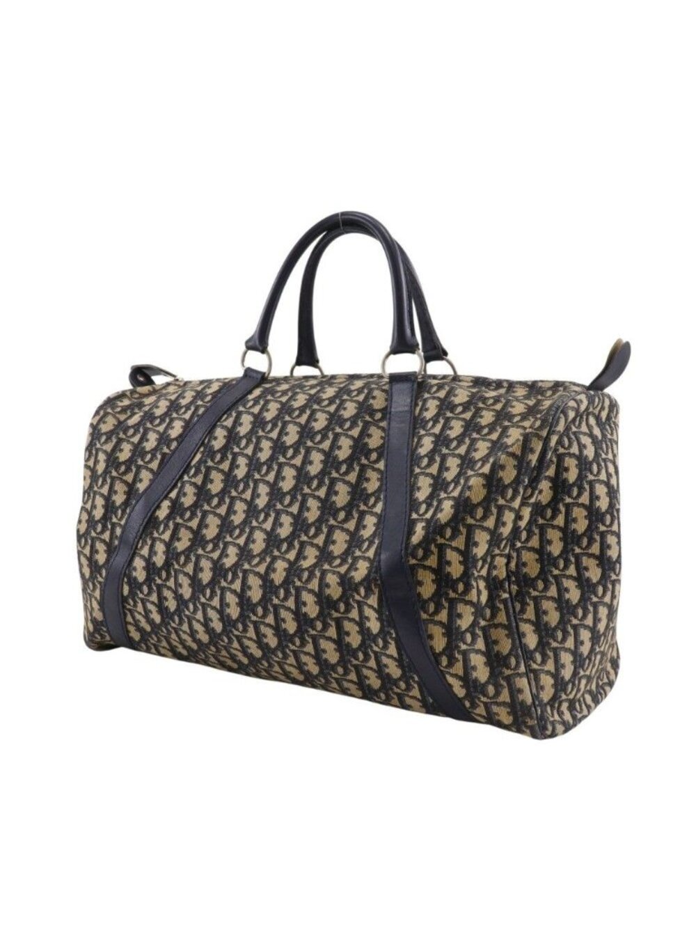 Dior Mini Boston Trotter Vintage Canvas Navy Handbag - Picture 2 of 10